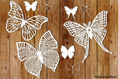Butterflies set 2 SVG files for Silhouette Cameo and Cricut.