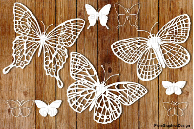 Butterflies set 3 SVG files for Silhouette Cameo and Cricut.