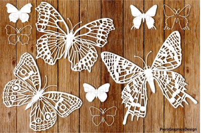 Butterflies set 5 SVG files for Silhouette Cameo and Cricut.