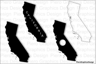 California map SVG files for Silhouette Cameo and Cricut.