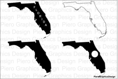 Florida map SVG files for Silhouette Cameo and Cricut.