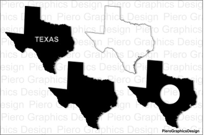 Texas map SVG files for Silhouette Cameo and Cricut.