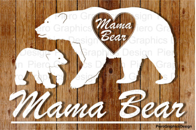 Mama Bear SVG files for Silhouette Cameo and Cricut.
