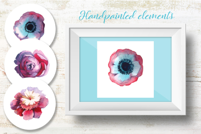 Wildflowers JPG watercolor set