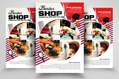 Barber Shop Hair Style Flyer Templates