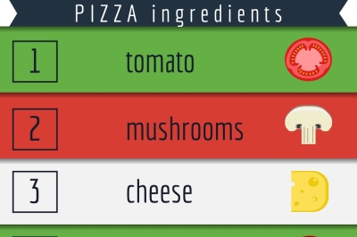 Pizza and Ingredients Illustration