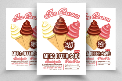 Ice Cream Sale Flyer Templates