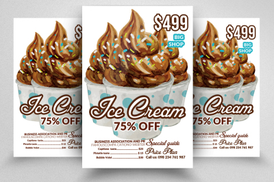 Ice Cream Cup Sale Flyer Templates