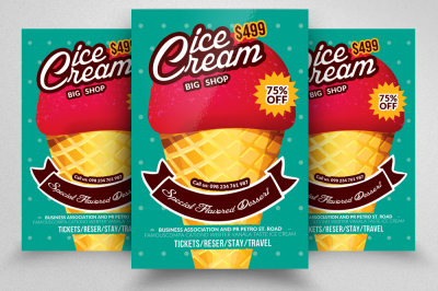 Ice Cream Sale Flyer Templates