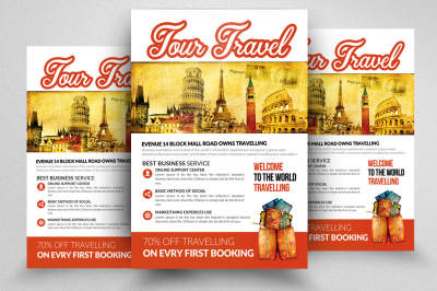 Tour & Travel Company Flyer Templates