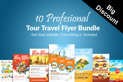10 Tour & Travel Flyer Templates Bundle