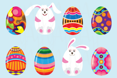 Cute Bunny with Colorful Easter Egg