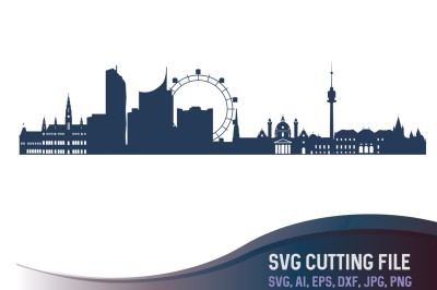 Vienna Vector Skyline, Vienna SVG, Austria city vector, European capit