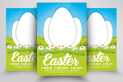 Easter Egg Psd Flyer Print Template