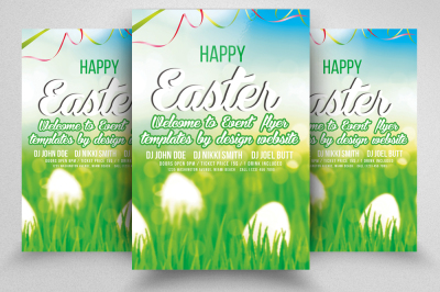 Easter Egg Psd Flyer Print Template