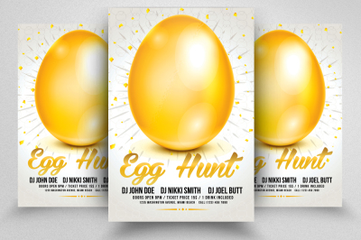 Easter Egg Psd Flyer Print Template