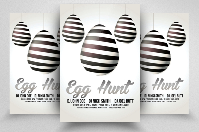 Easter Egg Psd Flyer Print Template