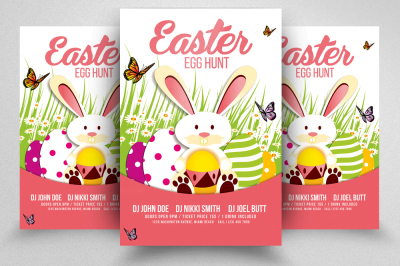 Happy Easter Egg Psd Flyer Print Template