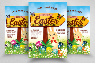 Easter Egg Hunt Psd Flyer Print Template