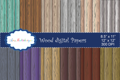 Wood digital paper / wood digital pattern / wood digital background 