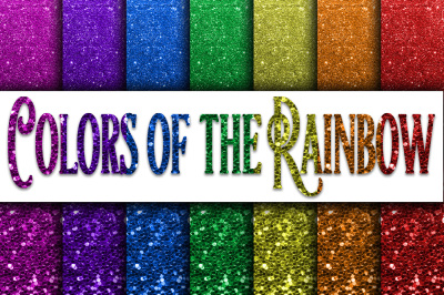 Colors of the Rainbow Glitter Digital Paper