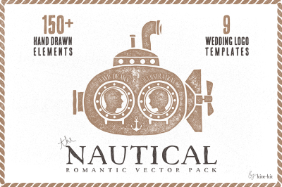 Nautical romantic vector pack
