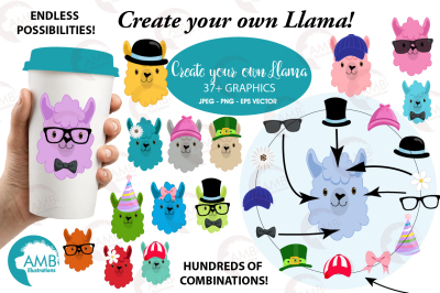 Create your own llama clipart, graphics, illustrations AMB-2376