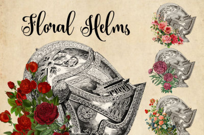 Floral Helmets Clipart