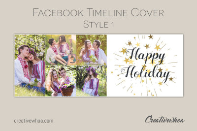 Happy Holidays Facebook Timeline PSD CW001