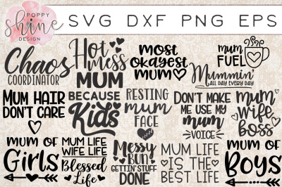 Mummin' Bundle of 15 SVG PNG EPS DXF Cutting Files
