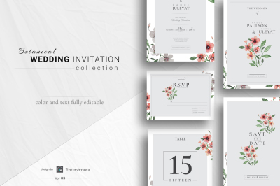 Botanical Wedding Invitation Suite
