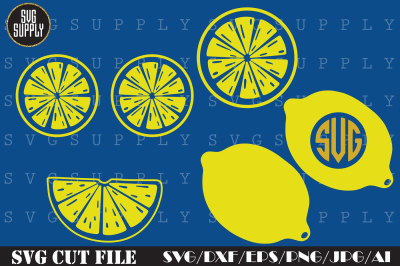 Lemon Smile SVG* Lemon Monogram SVG Cut File