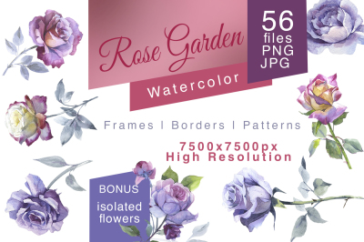 Rose Garden JPG watercolor set