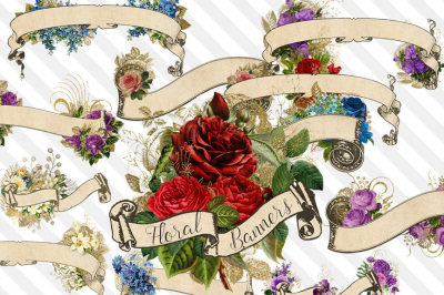 Floral Ribbon Banner