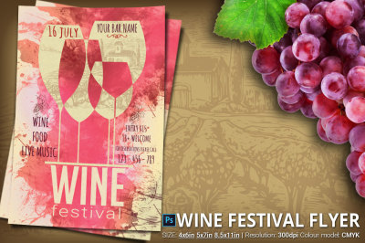 Wine Festival Flyer Poster Vintage