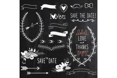 Chalkboard Wedding Clip Art