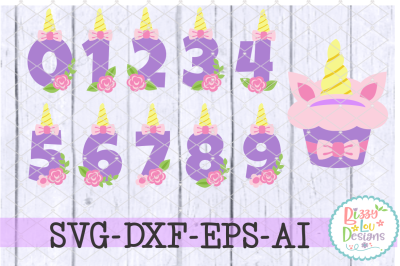 Unicorn Numbers - Unicorn Birthday Bundle SVG DXF EPS AI 