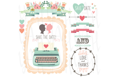 Wedding Vintage Typewriter clipart
