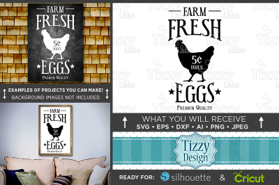 Farm Fresh Eggs Sign SVG - Farm Fresh Eggs SVG Farmhouse Sign - 616