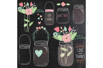 Chalkboard Flower Mason Jar