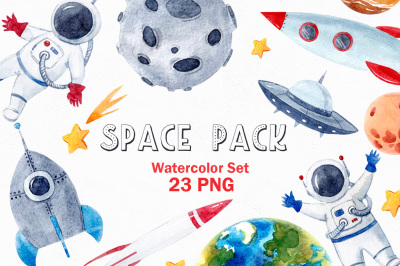 Watercolor Space Pack (PNG)