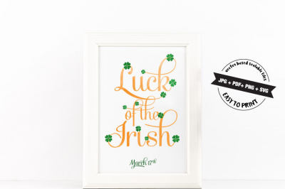 Luck of the Irish Vector Art SVG JPG PNG PDF Files for Cut or Print