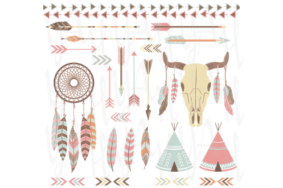 Tribal &2F;Indian Clip Art Elements