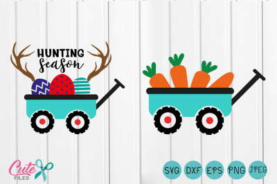 Boy Easter Truck SVG , Easter Egg, Hunting season, wagon carrots 