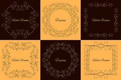Set of vector decorative frames