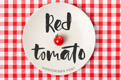 Red tomato. Script font