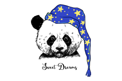 Cute Panda print illustration