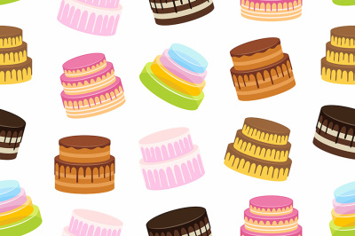 Seamless pattern with cakes