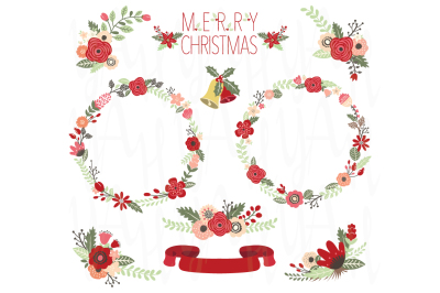 Christmas Floral Clip Art