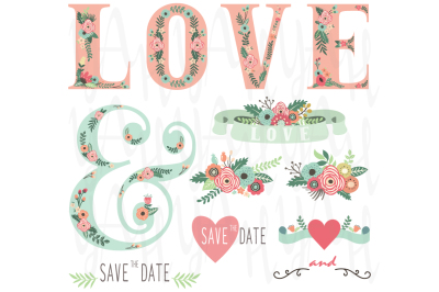 Wedding Flower LOVE Clip Art